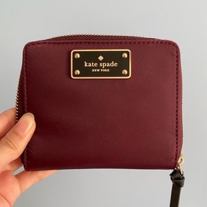 Rare Kate Spade purple compact lacey wallet coin